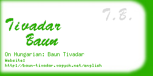 tivadar baun business card